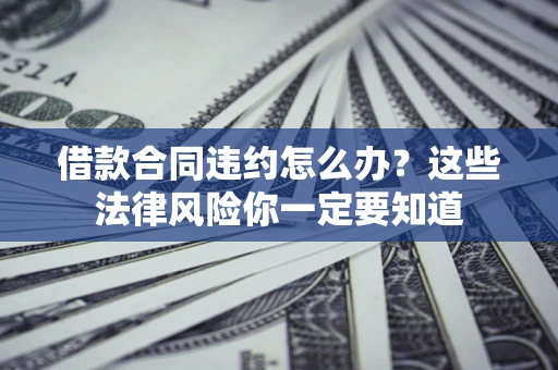 武汉借款合同违约怎么办？这些法律风险你一定要知道