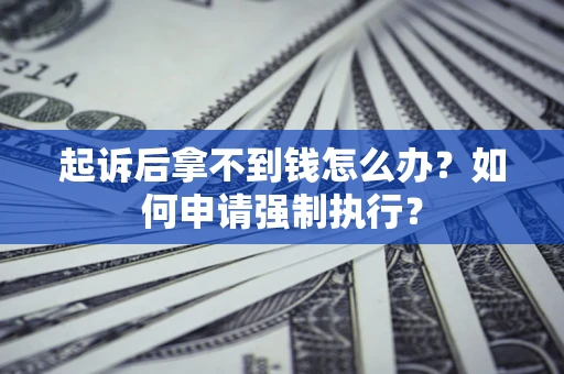武汉起诉后拿不到钱怎么办？如何申请强制执行？