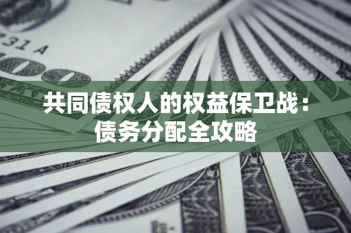 武汉共同债权人的权益保卫战：债务分配全攻略
