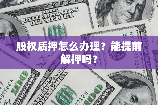 武汉股权质押怎么办理？能提前解押吗？
